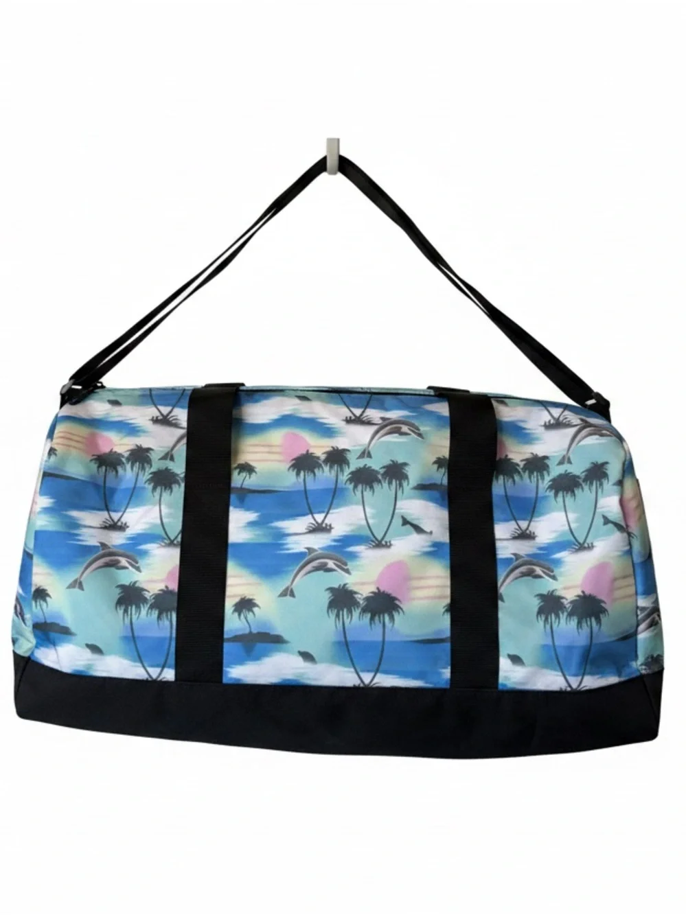 Neff Blue Tropical Dolphin Print Duffel Bag